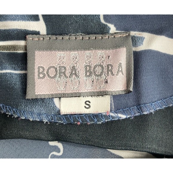 Vintage Button Up Long Sleeve Blue Black Blouse Jacket Womens Small Bora Bora - Picture 11 of 12